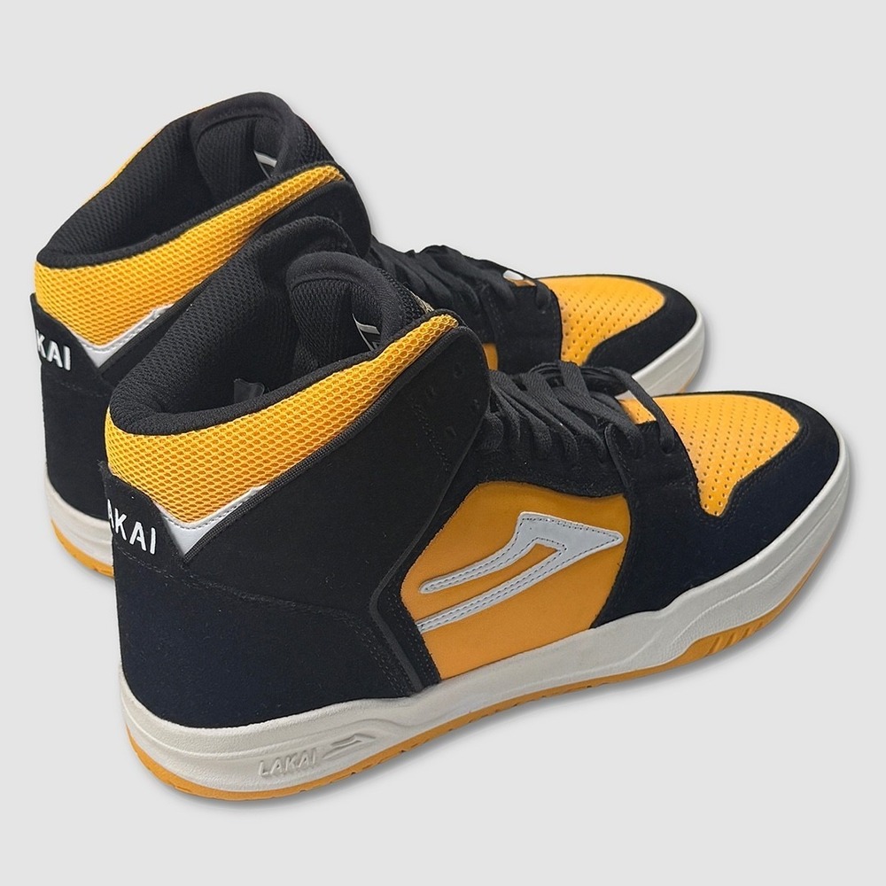 Lakai Telford High Skate Shoes - NEW Mens Size 9.5 Black / Gold - #49348-OF - Picture 2 of 5